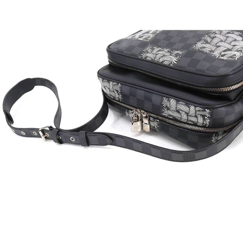 LOUIS VUITTON Damier Graphite Christopher Nemeth Nile PM Shoulder Bag N41572 Silver Hardware Nail - Logoexplore - Image 5