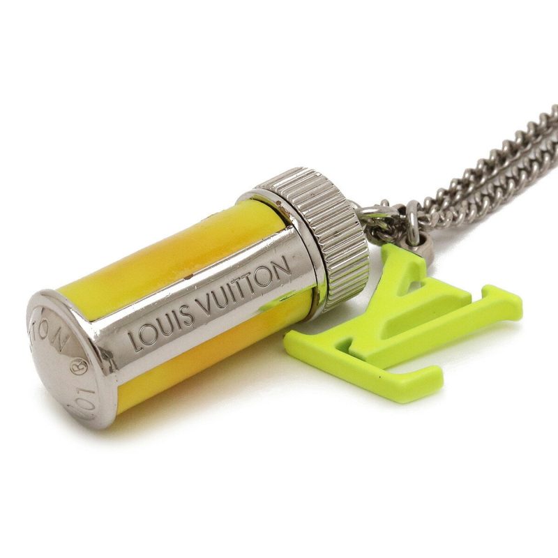 LOUIS VUITTON Collier LV Fluo Necklace Pendant Jaune Neon Yellow Metal Silver Color MP2143 - Logoexplore - Image 3