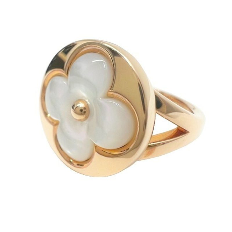 Louis Vuitton Berg Sun Blossom Nacre Ring Pink Gold Shell K18PG AU750 Mother of Pearl No. 50 Q9J24B Women's - Logoexplore