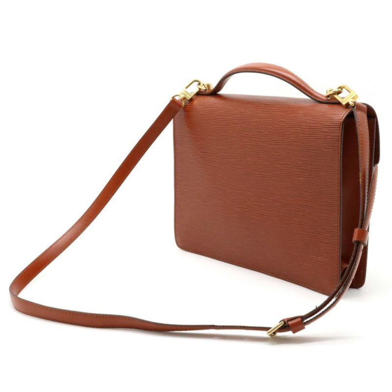 LOUIS VUITTON Epi Monceau Handbag Second Bag Shoulder Brown Kenya M52123 - Logoexplore - Image 2