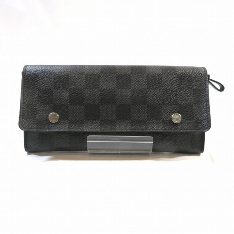 LOUIS VUITTON Damier Portefeuille Long Modular N63084 Graphite Wallet Men's - Logoexplore