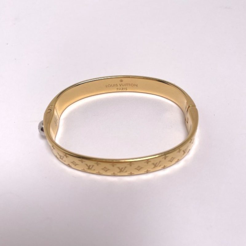 LOUIS VUITTON Cuff Nanogram Monogram S Size M00251  Gold Bracelet LV - Logoexplore - Image 4