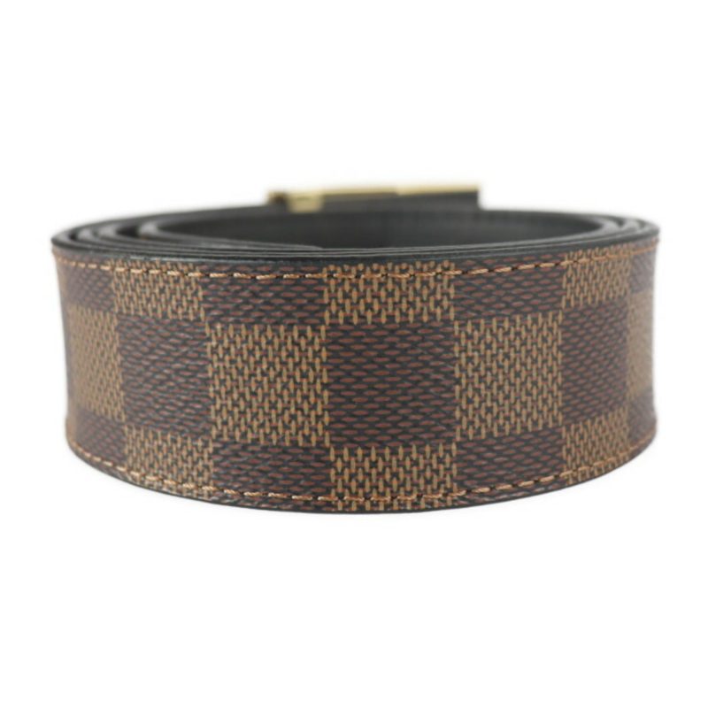 LOUIS VUITTON Centure Damier Plate Belt M0268U Notation Size 90 Canvas Infini Ebene Brown Black Reversible - Logoexplore - Image 2