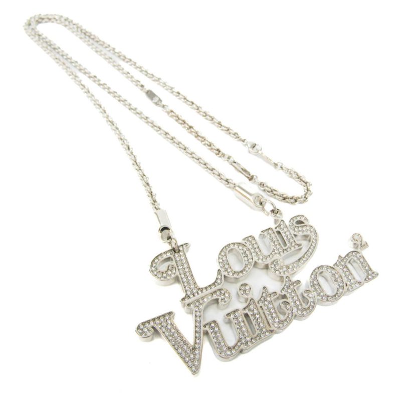 LOUIS VUITTON Colliersquard LV Strass MP2691 Metal,Rhinestone Men,Women Pendant Necklace [Silver] - Logoexplore