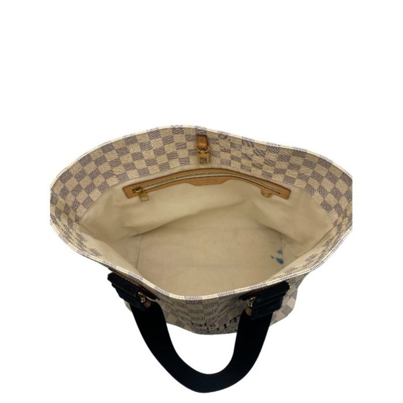 LOUIS VUITTON Damier Azur Plan Soleil Cover PM Tote Bag N41179 Ivory - Logoexplore - Image 5