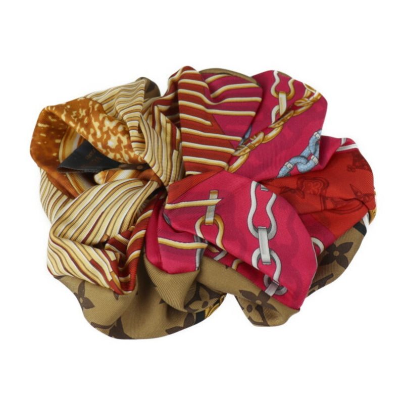 LOUIS VUITTON Chou Toro Shoe Other Fashion Goods M76954 Silk Brown Series Pink Multicolor Gold Metal Fittings Hair Rubber Accessory Ornament Clip LV Circle - Logoexplore - Image 3