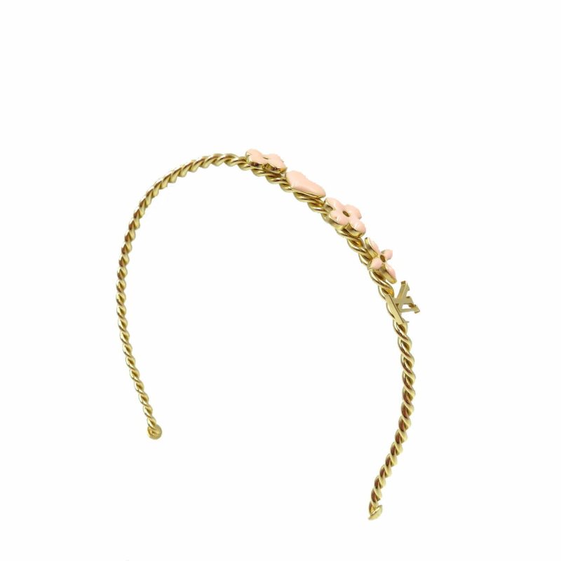 LOUIS VUITTON Ceretette Sweet Monogram GP Gold Pink Headband - Logoexplore
