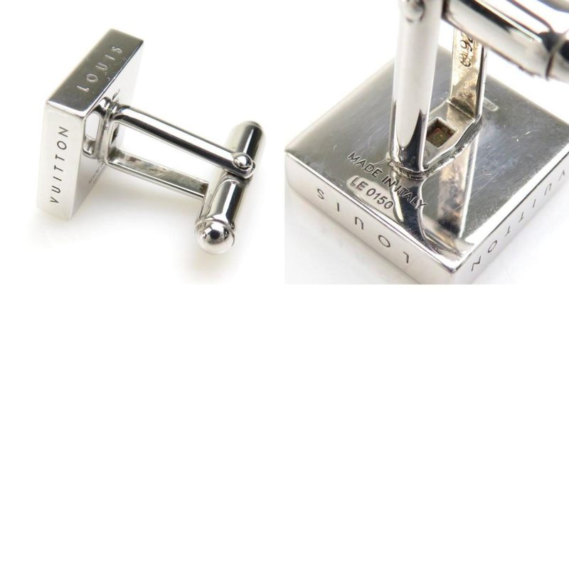 LOUIS VUITTON Cufflinks Silver 925/Wood Silver/Black/Beige Men's - Logoexplore - Image 5