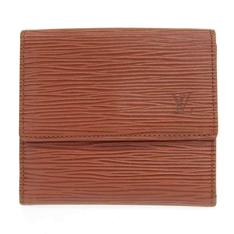 Louis Vuitton Epi Portomone Bie Cult Credit Double Hook Fold Wallet Brown M63483 - Logoexplore