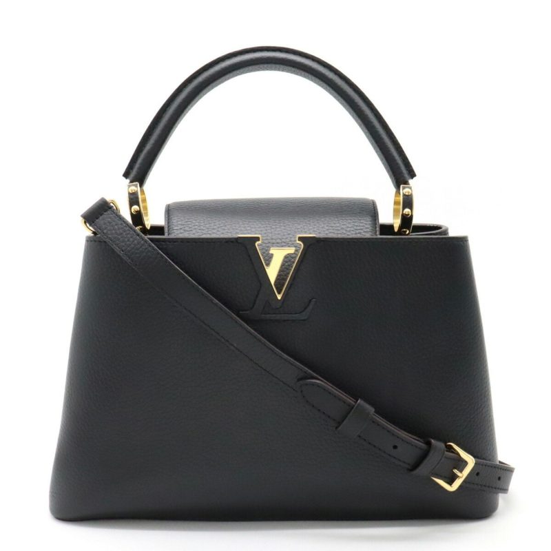 LOUIS VUITTON Capucines MM Handbag Shoulder Bag Taurillon Leather Black M42259 - Logoexplore