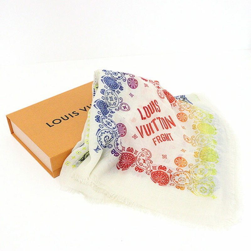 LOUIS VUITTON Fragment Ettore Bandana Rainbow Stole Cashmere Silk Hiroshi Fujiwara Limited - Logoexplore