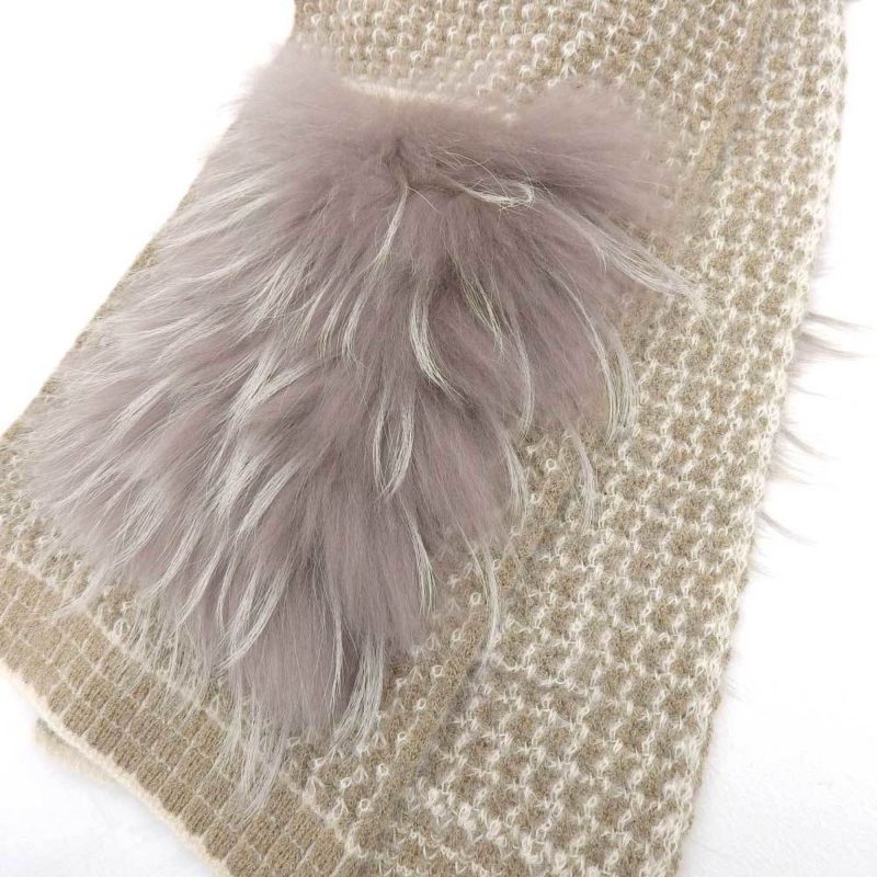 LOUIS VUITTON fur muffler mohair blend brown with pocket stole M75090 - Logoexplore - Image 4