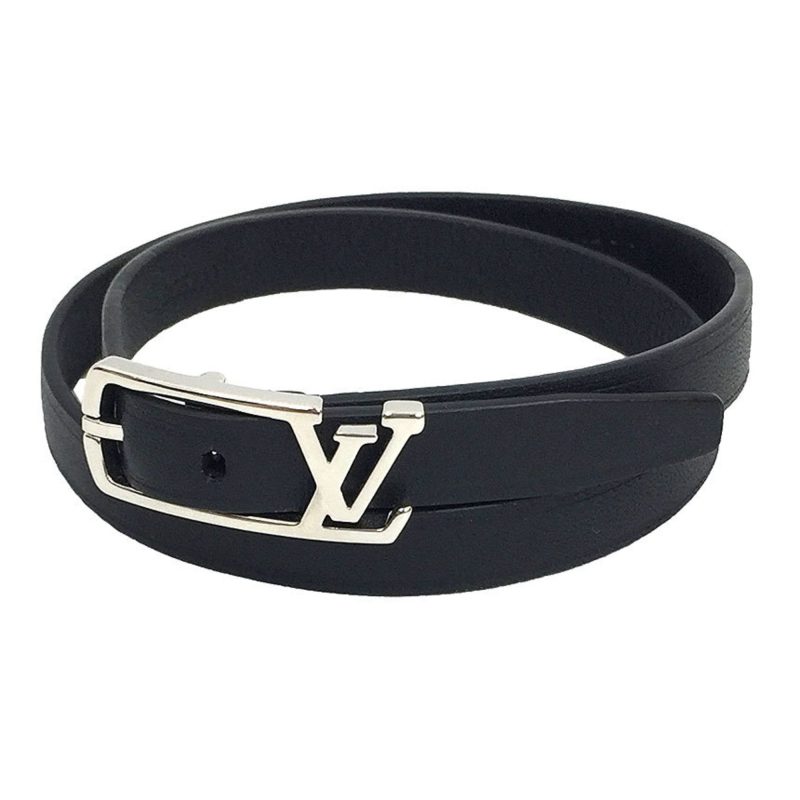 Louis Vuitton Brasserie Neogram Bracelet M6257D Black Silver Size 19 - Logoexplore