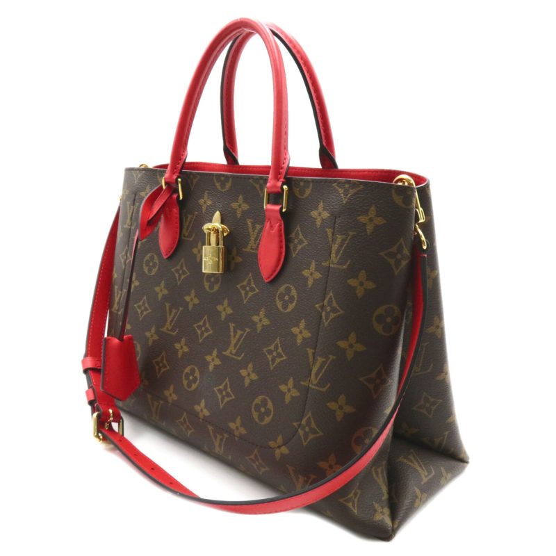 LOUIS VUITTON Flower tote Brown Red Coquelicot Monogram PVC coated canvas M43553 - Logoexplore - Image 3