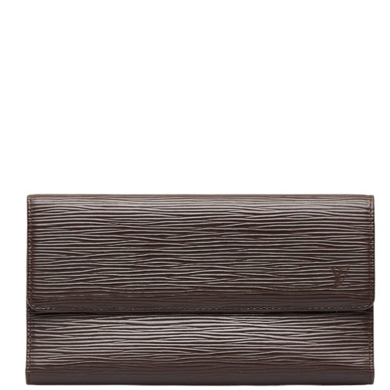 LOUIS VUITTON Epi Portefeuil International Long Wallet M63590 Mocha Brown Leather Ladies - Logoexplore