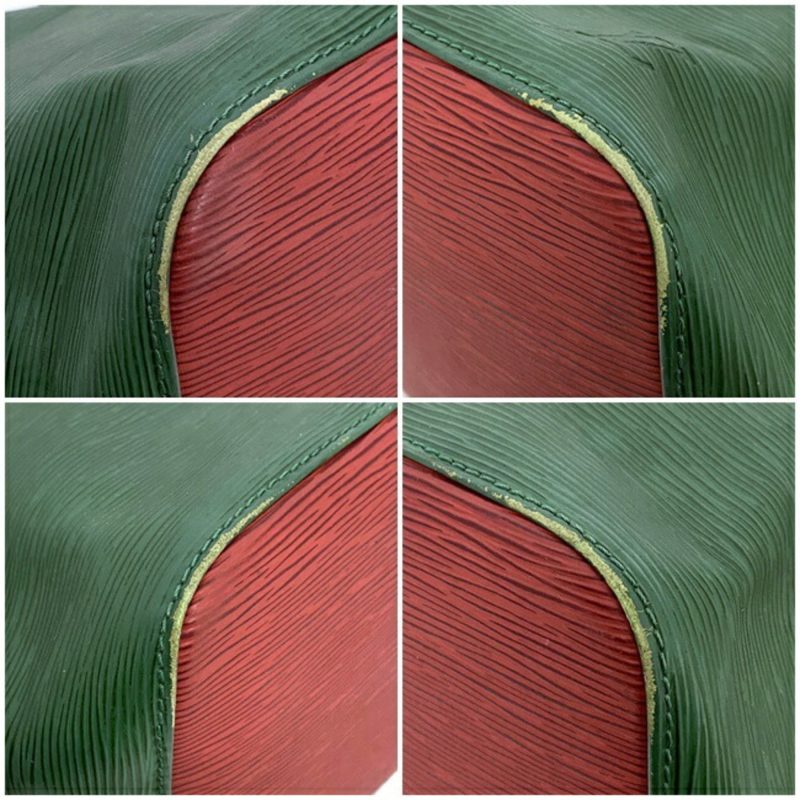 Louis Vuitton Drawstring Bag Petit Noe Green Red Blue M44147 Shoulder Leather A20953 LOUIS VUITTON Bicolor String Women's Men's Accent - Logoexplore - Image 4