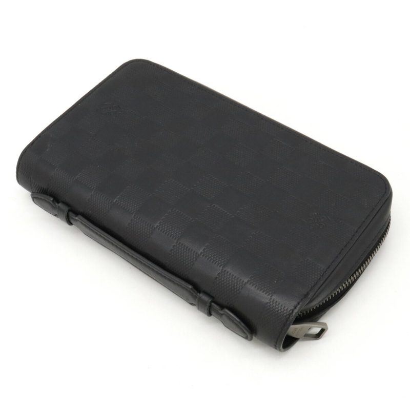 LOUIS VUITTON Damier Infini Zippy XL Second Bag Clutch Leather Onyx Black Men's N61254 - Logoexplore - Image 2