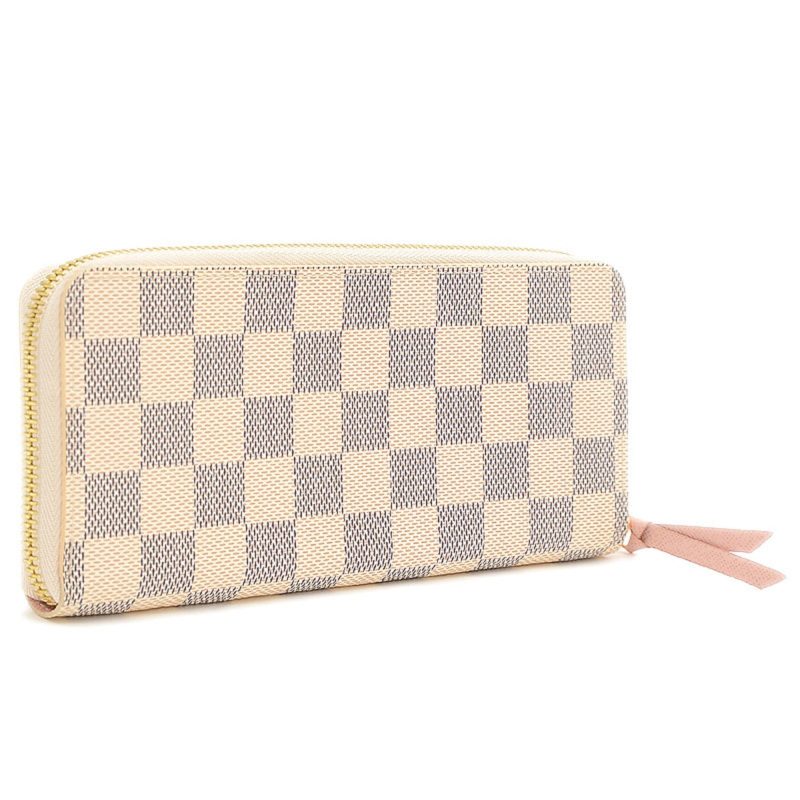 LOUIS VUITTON Damier Azur Portefeuille Clemence Long Wallet Rose Ballerine N61264 - Logoexplore - Image 2