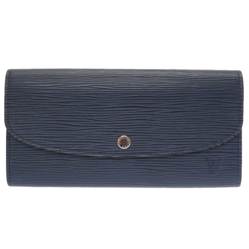 Louis Vuitton Epi Portefeuille Emily M60854 Leather Andigo Blue Long Wallet - Logoexplore