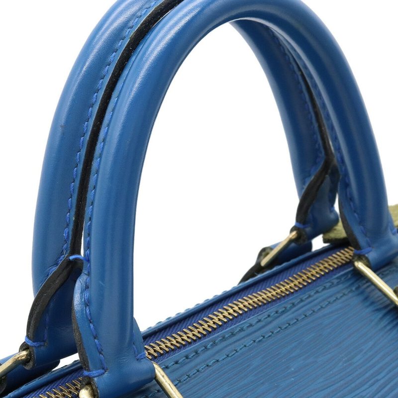 LOUIS VUITTON Epi Speedy 30 Handbag Boston Bag Leather Toledo Blue M43005 - Logoexplore - Image 4