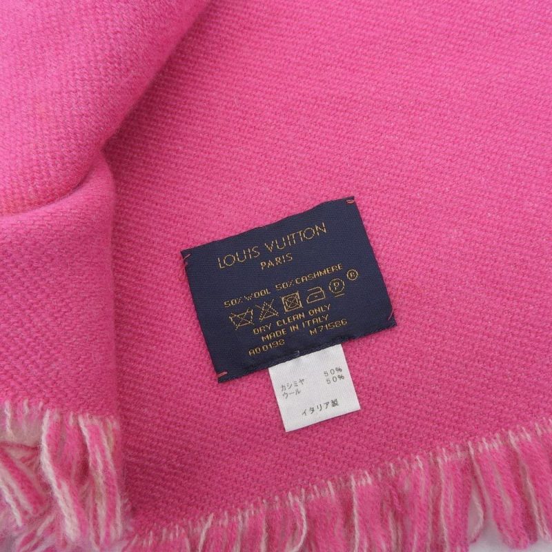 LOUIS VUITTON Escharpet Team Scarf Cashmere Wool Pink M71586 - Logoexplore - Image 8