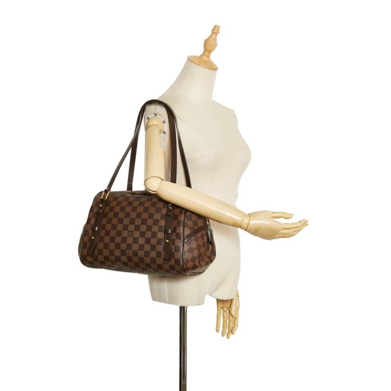 LOUIS VUITTON Damier Rivington GM Handbag Shoulder Bag N41158 Brown PVC Leather Women's - Logoexplore - Image 9