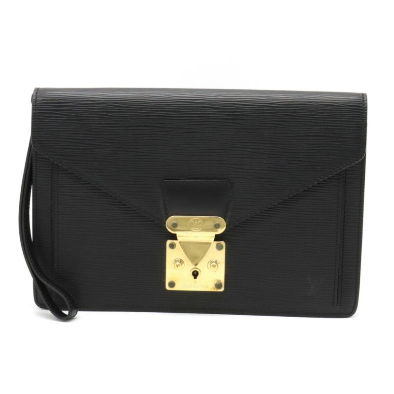 LOUIS VUITTON Epi Pochette Serie Dragonne Second Bag Noir Black Key Missing M52612 - Logoexplore