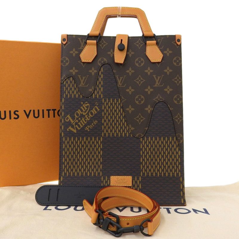 Louis Vuitton Damier Ebene Giant Mini Tote 2WAY Bag Louis Vuitton Squared N40355 - Logoexplore