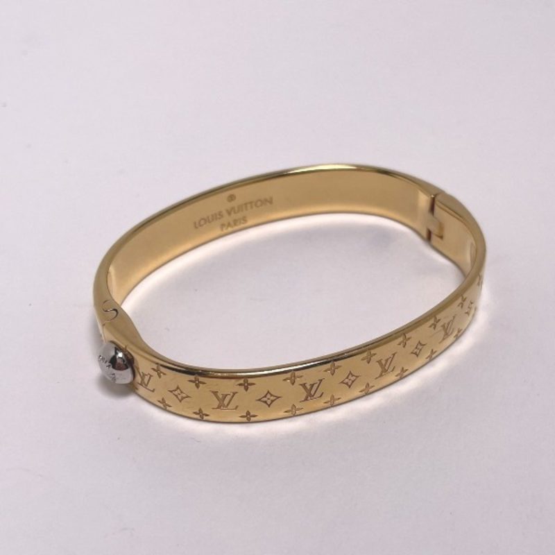 LOUIS VUITTON Cuff Nanogram Monogram S Size M00251  Gold Bracelet LV - Logoexplore - Image 5