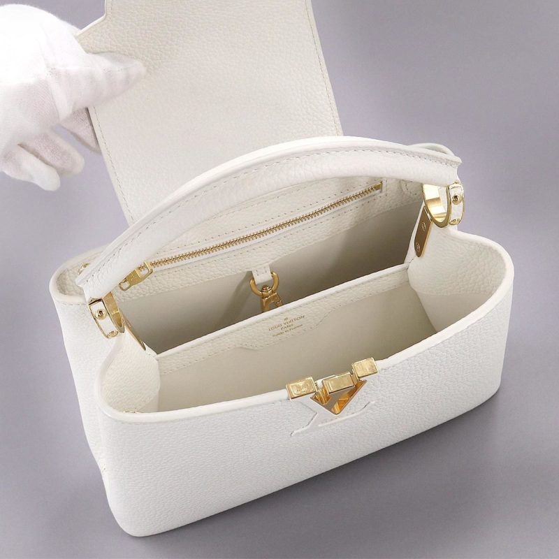 LOUIS VUITTON Capucines BB 2way Hand Shoulder Bag Taurillon Leather Snow White M55832 RFID - Logoexplore - Image 6