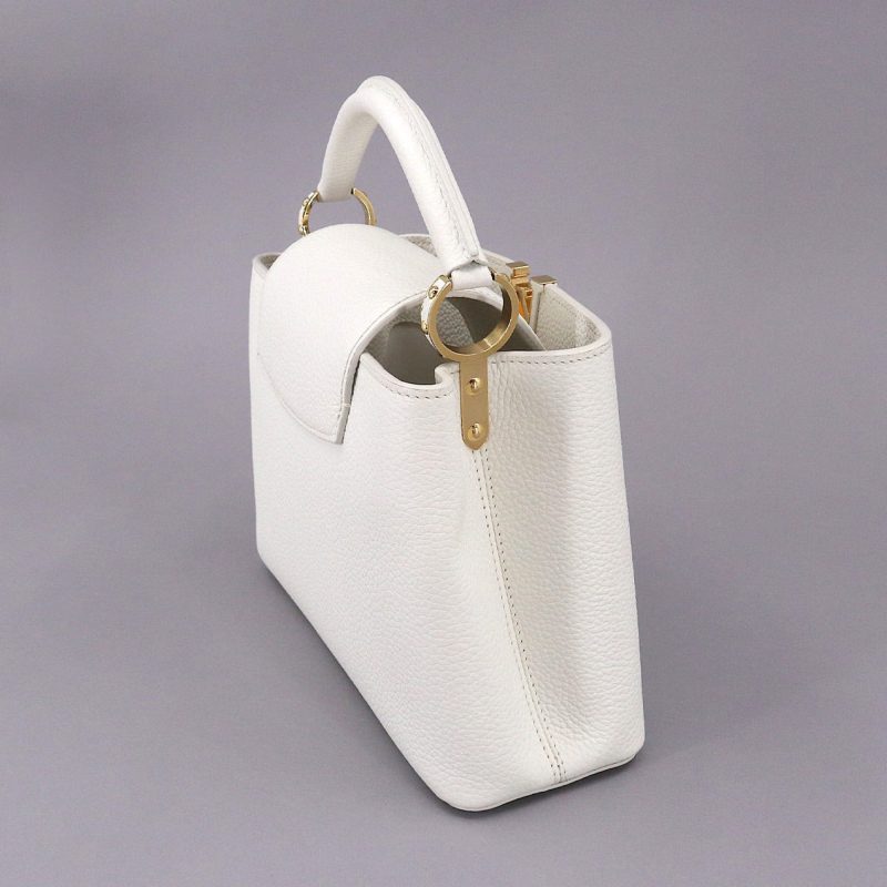 LOUIS VUITTON Capucines BB 2way Hand Shoulder Bag Taurillon Leather Snow White M55832 RFID - Logoexplore - Image 3