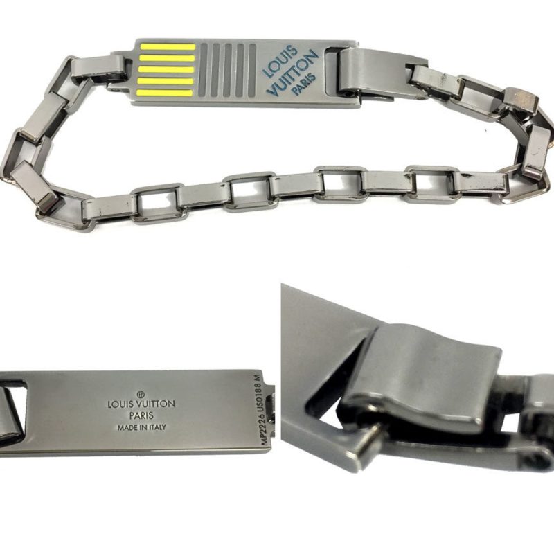Louis Vuitton Damier Colors Bracelet MP2226 Metallic Silver Color Men's Accessories - Logoexplore - Image 3