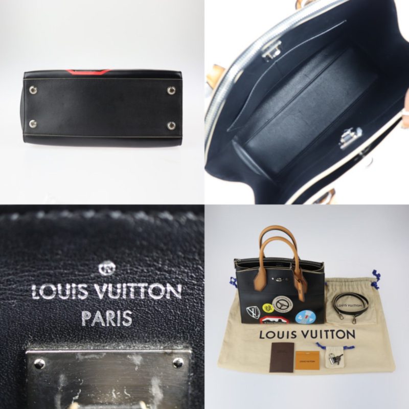 LOUIS VUITTON City Steamer MM World Tour Collection Handbag M43080 Leather Black Multicolor Silver Hardware 2WAY Shoulder Bag Vuitton - Logoexplore - Image 9