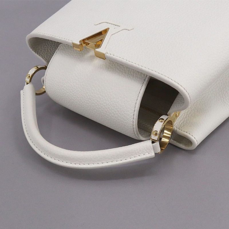 LOUIS VUITTON Capucines BB 2way Hand Shoulder Bag Taurillon Leather Snow White M55832 RFID - Logoexplore - Image 5