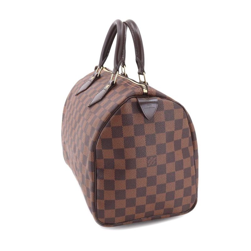 LOUIS VUITTON Damier Speedy 30 Hand Bag Ebene N41531 Brown Gold Hardware - Logoexplore - Image 3