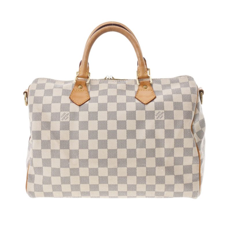 LOUIS VUITTON Damier Azur Speedy Bandouliere 30 Made in USA White N41001 Women's Handbag - Logoexplore