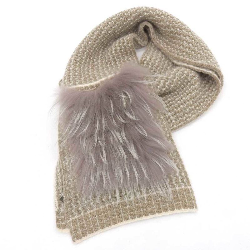 LOUIS VUITTON fur muffler mohair blend brown with pocket stole M75090 - Logoexplore - Image 3