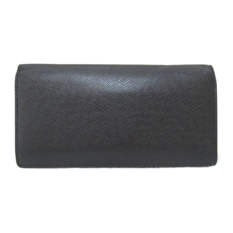 LOUIS VUITTON Foille Brazza Bifold Long Wallet Black Black Taiga leather M30501 - Logoexplore