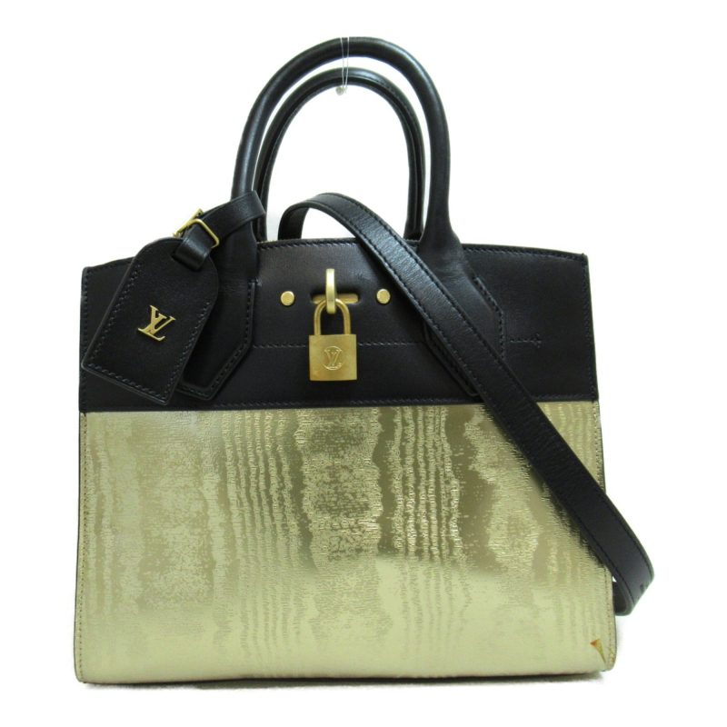 LOUIS VUITTON City Steamer PM 2wayShoulder Bag Gold Black leather M53015 - Logoexplore