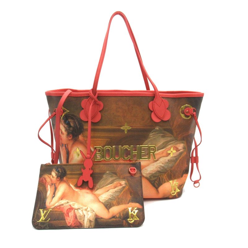 LOUIS VUITTON Boucher Neverfull MM Pink Brown Masters collection PVC coated canvas M43357 - Logoexplore