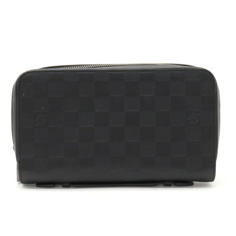 LOUIS VUITTON Damier Infini Zippy XL Second Bag Clutch Leather Onyx Black Men's N61254 - Logoexplore
