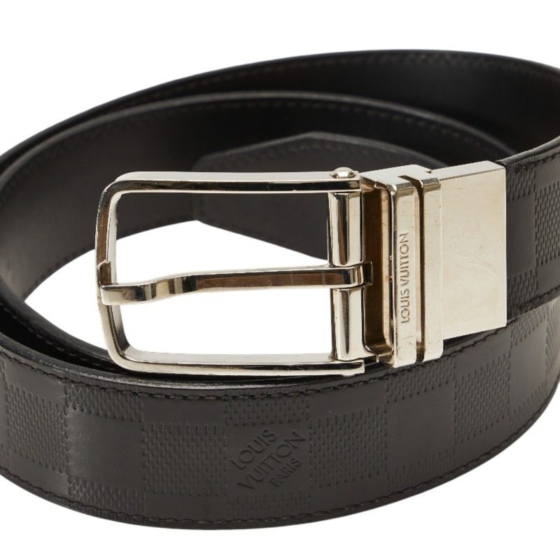 LOUIS VUITTON Damier Infini Sainteur Boston Belt M9674 Noir Black Leather Men's - Logoexplore - Image 4