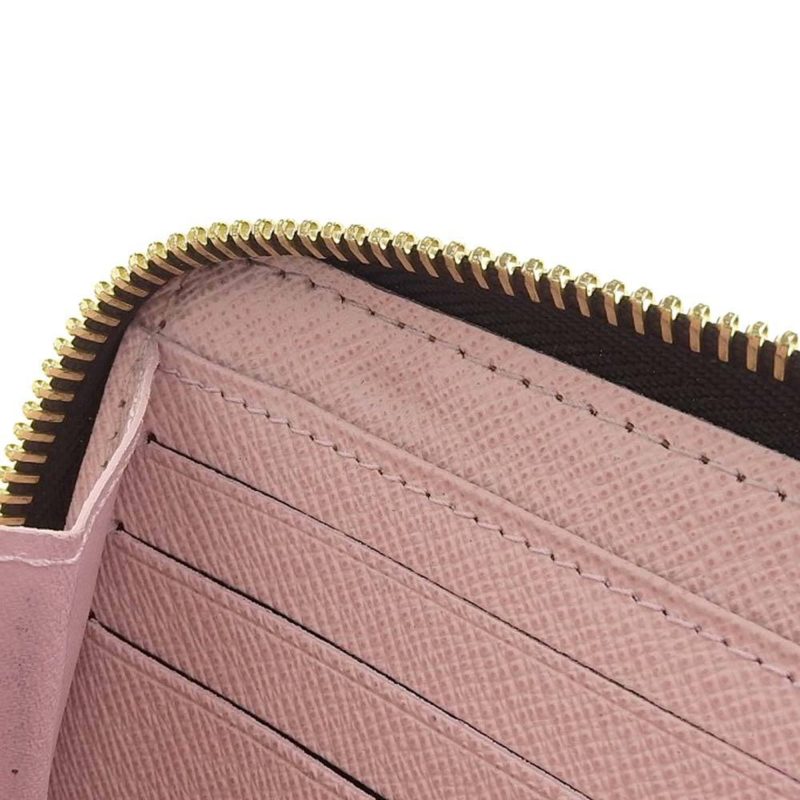 LOUIS VUITTON Damier Zippy Round Long Wallet Ebene Rose Ballerine N60046 - Logoexplore - Image 4