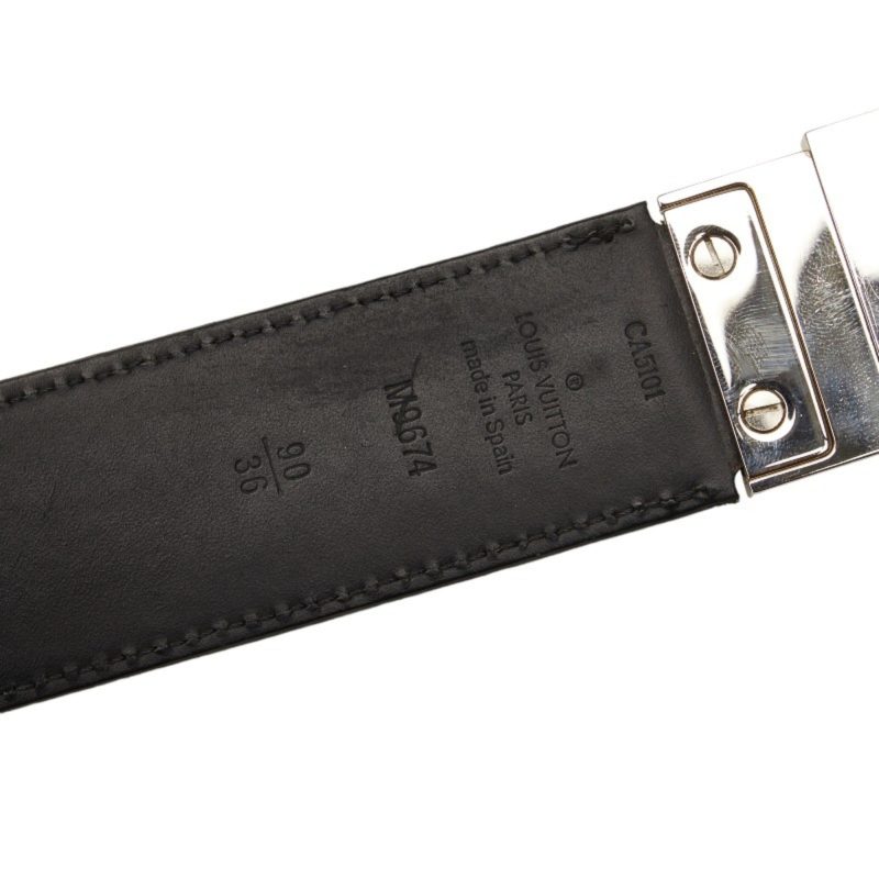 LOUIS VUITTON Damier Infini Sainteur Boston Belt M9674 Noir Black Leather Men's - Logoexplore - Image 8