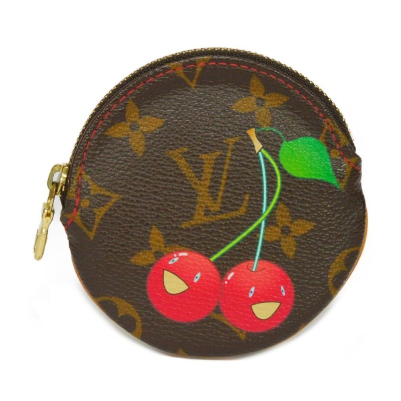 LOUIS VUITTON Coin Case Portomone Ron Takashi Murakami Marc Jacobs Round Purse Wallet Monogram Cherry Rouge M95043 Men's Women's - Logoexplore