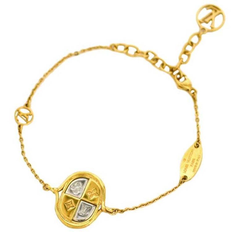 LOUIS VUITTON Bracelet Brasserie Lady Lucky Gold Red Silver M64761 Monogram GP LE0137 - Logoexplore