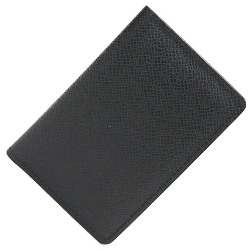 LOUIS VUITTON Card Case Taiga Organizer de Poche Noir Pass Business Holder Men's - Logoexplore