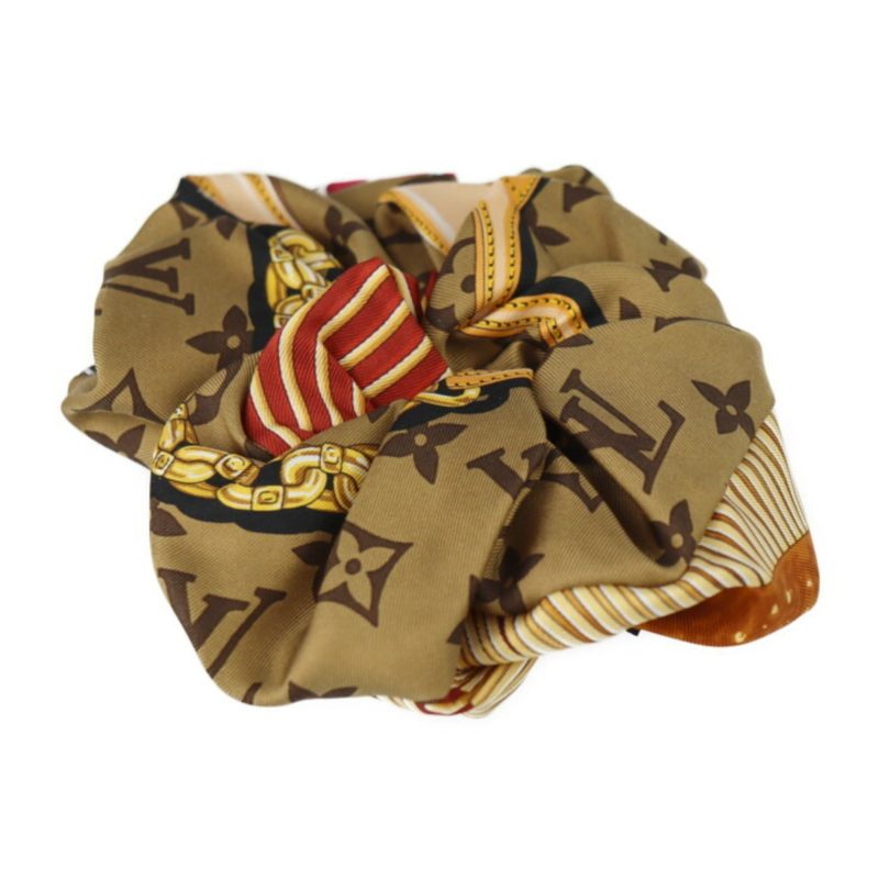 LOUIS VUITTON Chou Toro Shoe Other Fashion Goods M76954 Silk Brown Series Pink Multicolor Gold Metal Fittings Hair Rubber Accessory Ornament Clip LV Circle - Logoexplore - Image 2