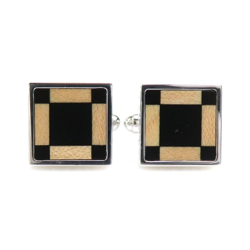 LOUIS VUITTON Cufflinks Silver 925/Wood Silver/Black/Beige Men's - Logoexplore - Image 2
