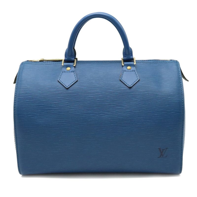 LOUIS VUITTON Epi Speedy 30 Handbag Boston Bag Leather Toledo Blue M43005 - Logoexplore